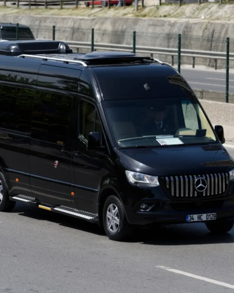 One Life Van to pick up patients for dentistry in Turkey, driving across the highway from Istanbul airport to the central hotel